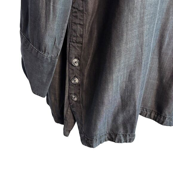 Chico’s Denim Tencel Step-Hem Tunic Top Women’s Size 3, XL Relaxed Fit NEW - Picture 3 of 8